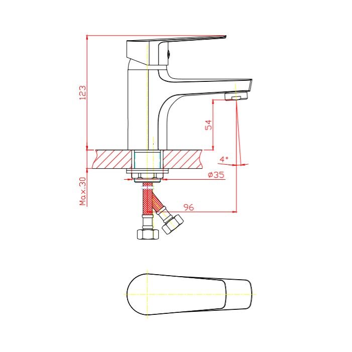 Смеситель для раковины Orange Loop M26-021ab